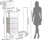 Clothes Rack, Garment Rack with Shelves and Hanging Rod, 3 Drawers, Reversible Coat Hanger, White YD-TM081W1