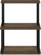 Furinno Turn-N-Tube 3-Tier Toolless Kitchen Storage Shelf, Columbia Walnut/Black