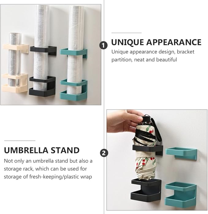 PRETYZOOM Easy Install Pp Umbrella Stand Base Multi-use Wall Hanging Umbrella Rack Storage