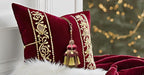 DÉCOPRO Elegant Hand-Crafted 4" (10cm) Key Tassel 3 1/2" (8.5cm) Loop Accented with Crown Tassels (KTAX4) Burgundy Gold Red Multicolor #1253 (Carmine Yellow Gold Dark Cherry) Individually Sold