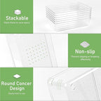 8 PCS Clear Plastic Drawer Organizer Tray, Acrylic Vanity Bathroom Drawer Organizers Trays, Small Desk Drawer Organizer Bins for Cosmetic, Makeup, Kitchen, Office, Drawer Divider Organization