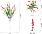 Ivydale Artificial Plants Fake Flowers Monkey Grass for Outdoors,UV Resistant Realistic 20PCS Red Faux Greenery Shrubs Outside Decor for Home Garland Porch Patio Balcony Planter Yard Office Pathway