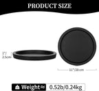 Hanobe Candle Plate Holder Tray: Round Wood Decorative Candle Plate - Rustic Farmhouse Coffee Table Decor - Tealight Pillar Trays for Home Decor (Black)