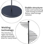 Freestanding Scarf Display Rack, Metal Scarf Racks, Spiral Scarf Holder, Hijab Stand for Clothing Store Commercial Home, Space Saving Shelves (42x170cm/17x67in, Black)