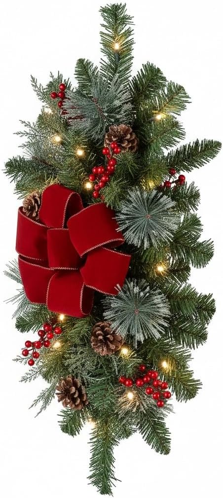 Haute Decor Classic Pre-lit Holiday Swags (Set of 4 - Staircase)
