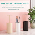 Compact Umbrella Stand for Home, Modern Design Umbrella Holder with Handle, Stylish Indoor Umbrella Storage Bucket - Beige Color, Space-Saving Umbrella Organizer