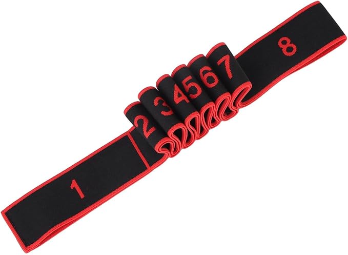 Fitness Resistance Bands, Numbered Resistance Bands for Glutes, 8-Section Elastic Yoga Resistance Band, Adjustable, for Yoga, Stretching and Fitness