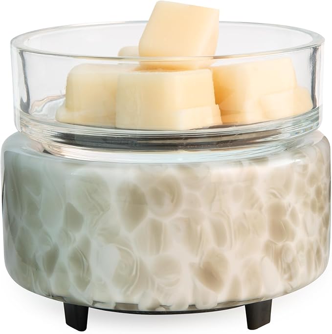Candle Warmers ETC 2-in-1 Candle and Fragrance Warmer for Warming Scented Candles or Wax Melts and Tarts with to Freshen Room, Swirl