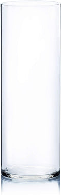 WGV Cylinder Vase, Width 7", Height 20", Clear Wide Large Diameter Flower Glassware, Floral Container, Planter Terrarium for Wedding Party Event, Home Accent Decor, 1 Piece