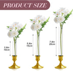 6 Pack 3.9" 5.9" 7.9" Bud Vase Taper Candle Holder's Flower Vase for Candlestick Sizes from 22mm to 27mm Adjustable Designed Specially for Taper Candle Holder for Tablescapes, Wedding Decor