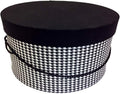 Sarah's Hat Boxes Classic Houndstooth Hat Box – 14.75" x 7.5" (Dia. x Ht.) Handmade in USA – Odorless Non-Toxic Adhesive, Cording Handle – Premium Storage for Hats & Accessories