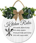 Modern Kitchen Decor,Kitchen Rules Rustic Round Wooden Sign,For Home, Office, Store Or Restaurant
