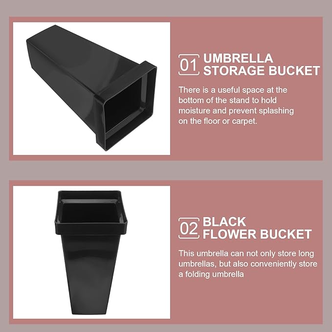 Healifty restaurant umbrella stand Walking stick organizer major container umbrella holder for parasol decorate flowers umbrella storage holder plastic barrel wake long umbrella
