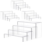 Anglelife 16 pcs 2 Set Acrylic Risers for Display Clear Acrylic Riser Display Stands Acrylic Display Risers for Show Funko Pop Figures, Cupcake, Jewelry, Toys, Perfume and More