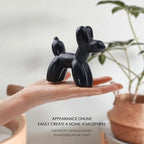 Notakia Cute Ceramics Black Balloon Dog Statue Crafts Living Room Desktop Decorations,Handmade Modern Small Ceramic Animal Statue Ornament Home Decor Accents