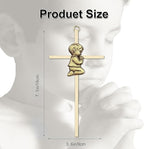 Tryuunion Baby Wall Cross Baptism and Christening Gifts for Boys, 7-inch Olive Golden Blessing Catholic Boy Baptism Crosses for First Holy Communion, and Dedication Baptismal Gifts from Godparents