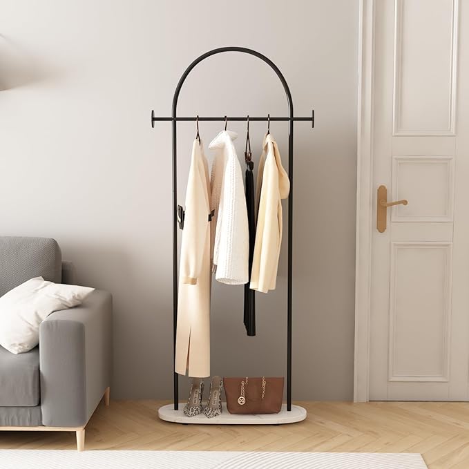 Freestanding Coat Rack with Marble Base Heavy Duty Clothes Rack Stand for Entryway, Bedroom, Living Room, Boutiques-67''H