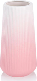 Gradient Pink Ceramic Vase, GUKJOB Small Cute Flower Vase for Pampas Grass, Home, Living Room, Dining Table, Farmhouse, Office Decor, Bedroom, Table, and Kitchen Shelf (Gradient Pink)