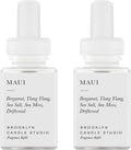 Pura & Brooklyn Candle Studio Home Scent Refill - Smart Home Air Diffuser - Up to 120-Hours of Luxury Fragrance per Refill - Spring & Summer Fragrance - 2 Pack, Maui