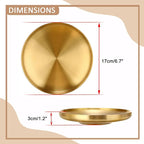 Decorative Key Tray for Entry Table Round Catch All Bowl for Jewelry Candle Plate Gold Display Dish for Home Decor Accent, 6.7 x 6.7 x 1.2