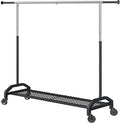 Heavy Duty Clothes Rack for Hanging Clothes Extendable Rolling Clothing Rack for Hanging Clothes 350lbs Chrome 51 to 71" W x 16.53" D x 65" to 71" H 3" Industrial Wheels