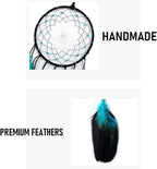 Blue Dream Catchers Handmade, Boho Traditional Circular Net for Wall Hanging Decor, Bedroom Kids, Home Decoration, Art Ornament Craft Gift