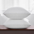 Oubonun 28 x 28 Throw Pillow Inserts, Firm and Fluffy Decorative Square Pillows for Couch Bed Sofa with Soft Cotton Cover White Cushion with Down Alternative Pack of 2