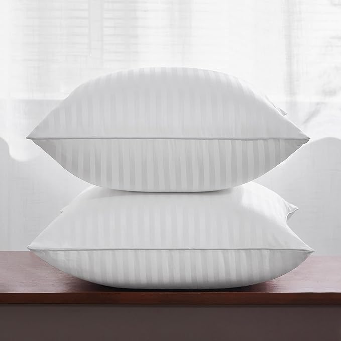 Oubonun 16 x 16 Throw Pillow Inserts, Firm and Fluffy Decorative Square Pillows for Couch Bed Sofa with Soft Cotton Cover White Cushion with Down Alternative Pack of 2