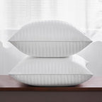 Oubonun 20 x 20 Throw Pillow Inserts, Firm and Fluffy Decorative Square Pillows for Couch Bed Sofa with Soft Cotton Cover White Cushion with Down Alternative Pack of 2