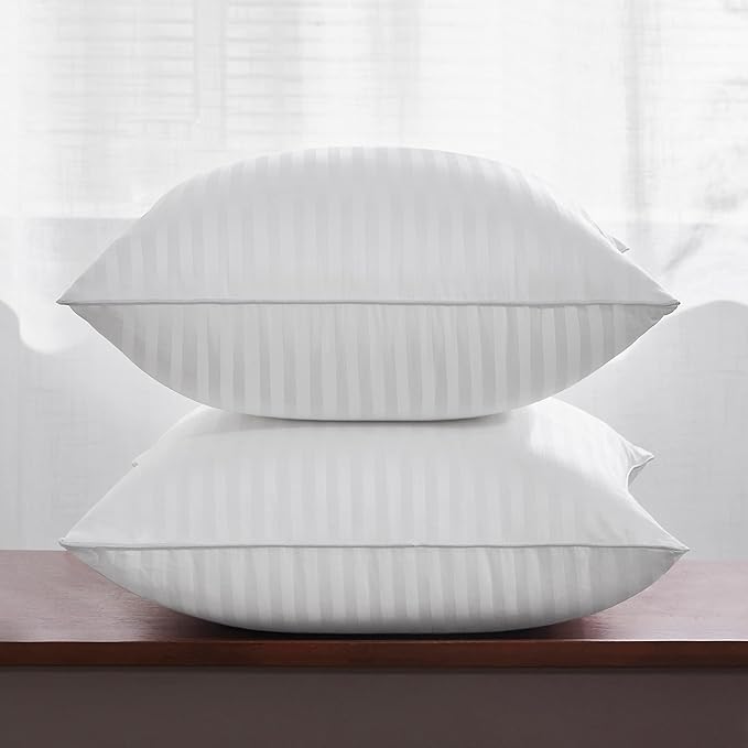 Oubonun 20 x 20 Throw Pillow Inserts, Firm and Fluffy Decorative Square Pillows for Couch Bed Sofa with Soft Cotton Cover White Cushion with Down Alternative Pack of 2