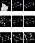 Acrylic Display Risers,Clear Risers Perfume Organizer Stand, 3 Tiered Cupcake Shelf Stand Holder,9 Inch,DIY