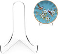 Boloyo 60-Degree Angle Acrylic Plate Display Stand , 4.5 Inch 5PC Clear Acrylic Display Holder Easel Base for Home Office Kitchen School Art Display