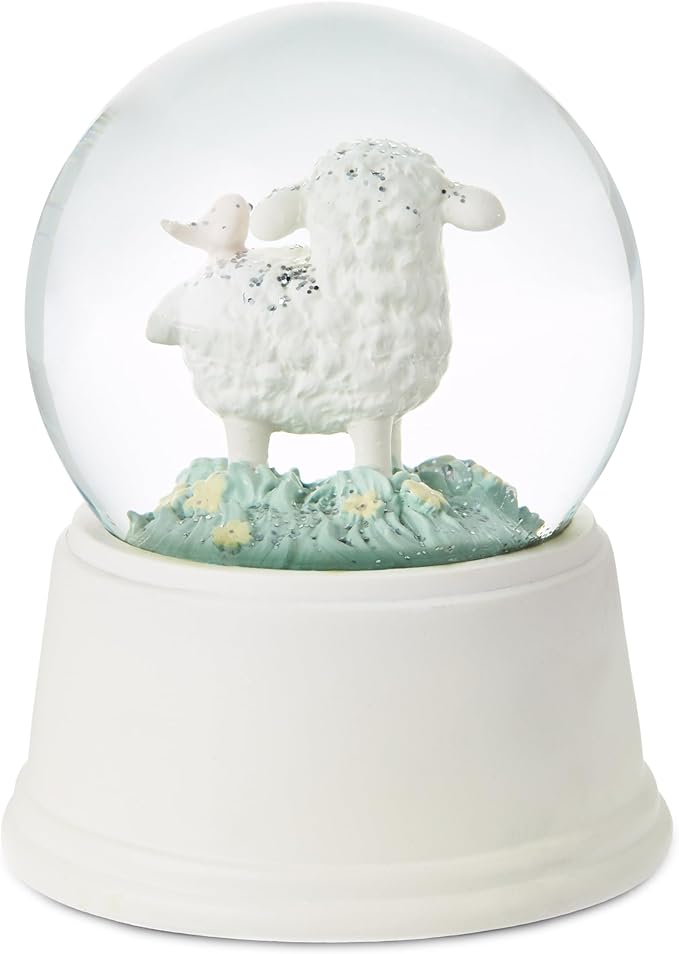 Hallmark Little Lamb Musical Snow Globe (Jesus Loves the Little Children) Religious Gift for Baptism, New Baby, Grandchild, Godson, Goddaughter, Christmas