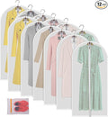 12 Pack Garment Bags for Hanging Clothes (24x48") - Dustproof Suit Bags - Durable PEVA Dress Covers with Sturdy Zipper for Coats, Jackets, Pants & Uniforms (Translucent)