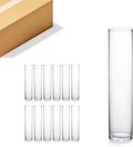 WGVI Quality Thick Weighted Tall Clear Cylinder Glass Vases, 4" W x 18" H, Flower Arrangement Floating Candle Holders Wedding Centerpieces Event Floral Container Display Decor, Bulk Wholesale, 12 Pcs