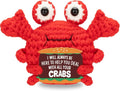 Positive Crochet Crab Animal Emotional Cheer Up Support Stuffed Animal Handmade Birthday Gifts for Christmas Thanksgiving Halloween White Elephant Gift for Women Coworker Friends