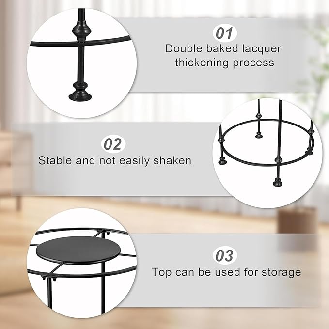 Round Clothes Display Retail Rack, Floor-Standing Heavy-Duty Garment Hanging Rack, Clothing Racks with Topper, Multi-Purpose Clothing Organizer for Boutique Retail Store Laundry Home Black