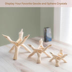 Wish Well Extra Large 8" Wooden Tripod Stand - Hand-Carved Room Decor Holder ~ Ideal for Abalone Shell, Decorative Bowl, Crystal Ball, Sphere, Geode ~ Wood Display Stand & Perfect Crystal Holder