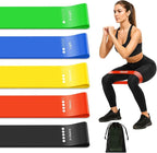Resistance Band, Exercise Loop Bands for Yoga, Pilates, Fitness and Working Out, Set of 5 Stretch Bands with Carrying Bag