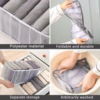 HSLFUAI Bra Organizer for Drawer, 2 Pack Bras Storage Organizer with Compartments, Drawer Organizer for Bras (Gray-6S-2PCS)