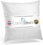 ComfyDown 22X22 Decorative Throw Pillow Insert, Down and Feathers Fill, 100% Cotton Cover 233 Thread Count, Square Pillow Insert - Made in USA (Single)