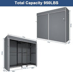 Ulif E12C Pro Heavy Duty Closet Organizer System，Freestanding Clothing Racks for Hanging Clothes，Adjustable Garment Rack 71"W x 16"D x 76.5"H Hold 960lbs，Black Clothing Rack with Grey Dustproof Cover