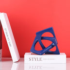 Modern Geometric Sculpture Navy Blue Knot Statue Decor, Home Blue Bookcase Centerpiece jax Decorative, Geometric Tabletop Sculpture and Figurines, For Navy Home Decor Accent, Cube Decorative Ornaments