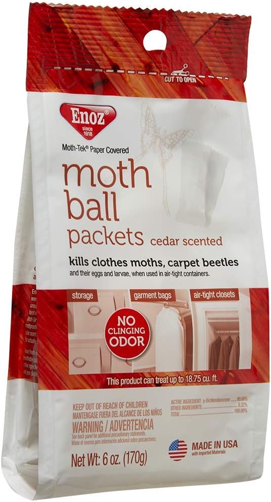Enoz Moth Ball Packets - Cedar Scented (Case of 6)