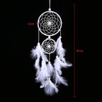 White Dream Catcher Wind Chimes Handmade Beaded Dreamcatcher for Car Kids Bed Room Wall Hanging Decoration