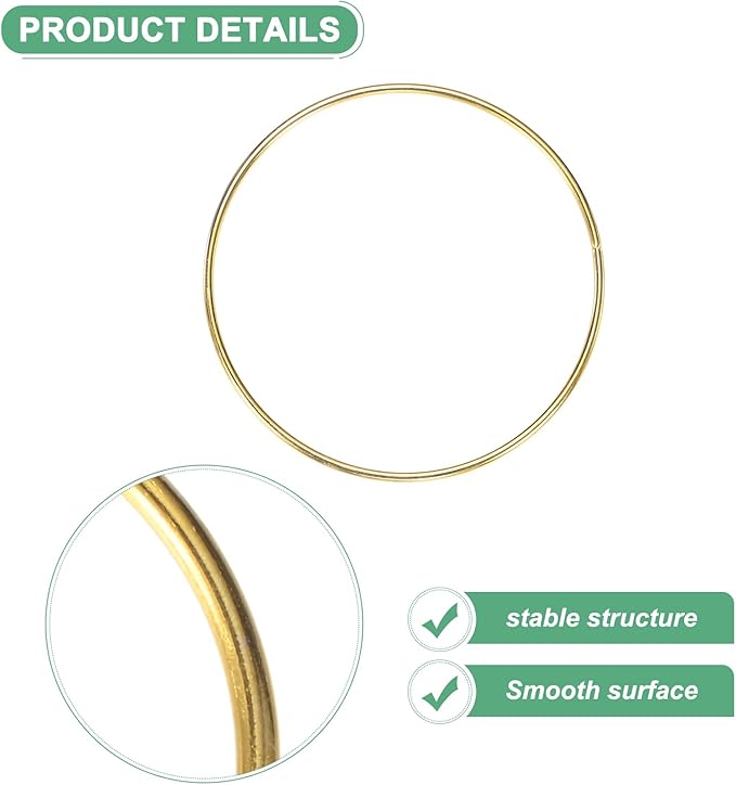 M METERXITY 12-Pack Dream Catcher Rings,3.9 Inch Metal Round Shape Macrame Wreath Floral Ring Hoop for Home/Valentine/DIY Craft/Wedding/Wall Hanging Decorations [Golden]