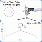 Amber Home 30 Pack Heavy Duty Metal Shirt Coat Hangers, Stainless Steel Clothes Hanger with Polished Chrome, 17 Inch Silver Metal Wire Hanger