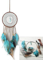 DIY Dream Catcher Making Kit, Macrame Dream Catcher Craft Supplies for Kids Bedroom Wall Decor Nursery Baby Room Hanging Wedding Ornaments Party Handmade Gift (Turquoise)