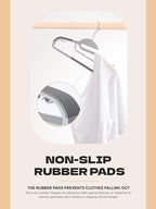HOUSE DAY Grey Plastic Hangers 30 Pack, Slim Space Saving, Non Slip Clothes Hangers with Rubber Pads, Sturdy Heavy Duty Coat Hanger for Closet, S-Shaped Hanger for Shirt, Suit, Pant, Skirt