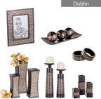 Creative Scents Dublin Brown Tray and Ball Set - Living Room, Entry Table Decor Centerpiece Table Decorations - Decorative Tray for Dining Room, Accent Decor Bowl for House Decoration